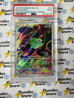 Bulbasaur #133 Enhanced Box Topper 2025 Pokemon Mega Evolutions PSA 9 143100306 - Image 1
