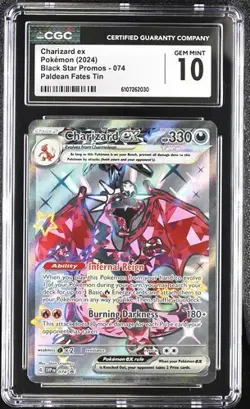 CGC Gem Mint 10: Charizard Ex (074) Pokemon Black Star Promo Paldean Fates (EN) - Image 1