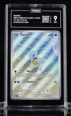 2023 Pokemon Scarlet & Violet 151 Illustration Rare Squirtle 170/165 TAG 9 - Image 1