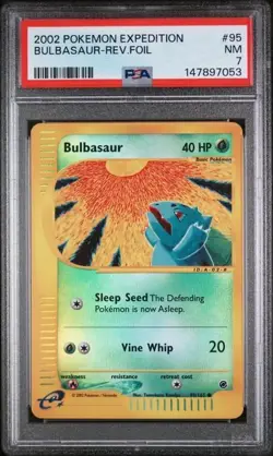 PSA 7 Near Mint NM Bulbasaur 95/165 Reverse Holo 2002 Pokemon Expedition - Image 1