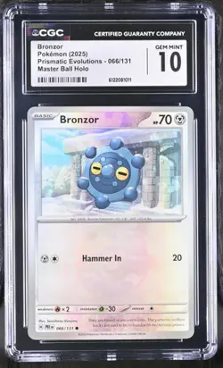 Bronzor *CGC 10* Masterball Holo *Prismatic Evolutions* #66 *2025* Pokemon - Image 1