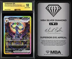 2025 Pokemon PRE EN-Prismatic Evolutions: #161 Umbreon EX MBA 10 GM, Silver - Image 1