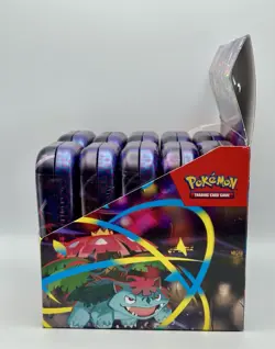 Pokemon TCG - Mega Evolution Mini Tin Display W/10 Factory Sealed Tins - Image 5