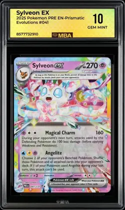 2025 Pokemon PRE EN-Prismatic Evolutions: # 41 Sylveon EX MBA 10 GEM MINT - Image 1