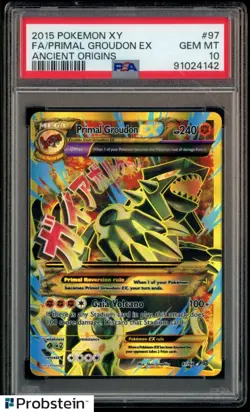2015 Pokemon XY Ancient Origins #97 Primal Groudon Ex FA PSA 10 GEM MINT - Image 1
