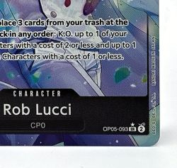 One Piece: Awakening of the New Era Rob Lucci Alternate Art #OP05-093 Foil NM+ - Image 5