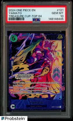 2024 One Piece EN Treasure Cup Top 64 #121 Yamato PSA 10 GEM MINT - Image 1