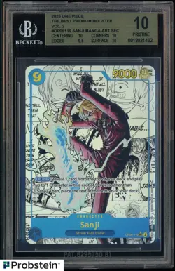 2025 One Piece The Best Premium Booster Vol.2 OP06 #119 Sanji Manga Art BGS 10 - Image 1