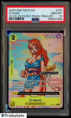 2025 One Piece EN CS 25-26 Event Pack Finalist #101 O-Nami PSA 10 GEM MINT - Image 1