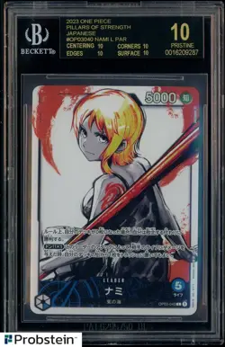 2023 One Piece Pillars of Strength JPN OP03040 Nami L PAR BGS 10 BLACK LABEL - Image 1