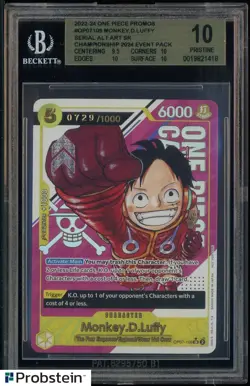 2022-24 One Piece Promos Champship Event OP07109 Monkey D. Luffy Serial BGS 10 - Image 1