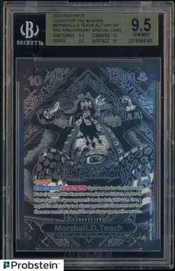 2025 One Piece OP12 English 3rd Anniversary Silver #093 Marshall D Teach BGS 9.5 - Image 1