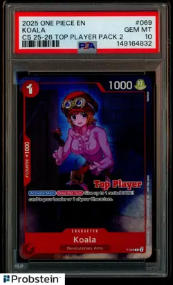2025 One Piece EN CS 25-26 Top Player Pack 2 #069 Koala PSA 10 GEM MINT POP 5 - Image 1