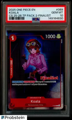 2025 One Piece EN CS 25-26 Top Player Pack 2 #069 Koala Finalist PSA 10 GEM MINT - Image 1