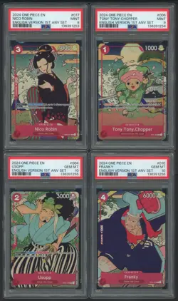 ONE PIECE STRAW HAT CREW SET 2024 ENGLISH 1ST ANNIVERSARY PSA 10 SEQUENTIAL SET - Image 5
