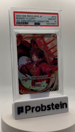2023 One Piece OP05 JPN 1st Anniversary Signature #012 Monkey D. Luffy PSA 10 - Image 2