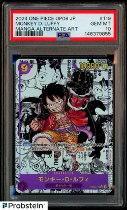 2024 One Piece OP09 Japanese Manga Alternate Art #119 Monkey D. Luffy PSA 10 - Image 1