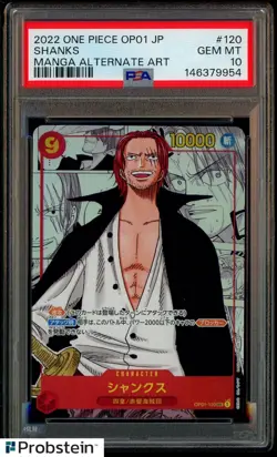 2022 One Piece OP01 Japanese Manga Alternate Art #120 Shanks PSA 10 GEM MINT - Image 1