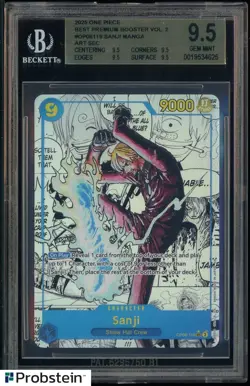 2025 One Piece The Best Premium Booster Vol.2 OP06119 Sanji Manga Art BGS 9.5 - Image 1