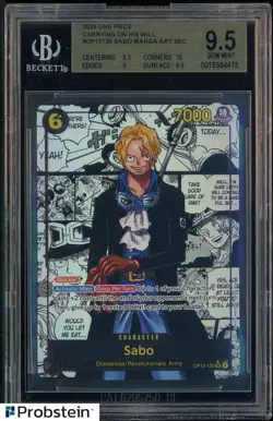 2025 One Piece Carrying on His Will OP13 #120 Sabo Manga Art BGS 9.5 GEM MINT - Image 1