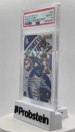 2025 ONE PIECE PROMOS DODGERS X ONE PIECE NIGHT #010 MONKEY D. LUFFY PSA 10 - Image 2
