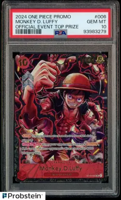2024 One Piece Promo Official Event Top Prize #006 Monkey D. Luffy PSA 10 - Image 1