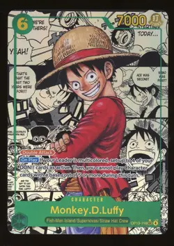 One Piece English #OP13-118 Monkey D Luffy Manga Alternate Art Secret Rare - Image 1