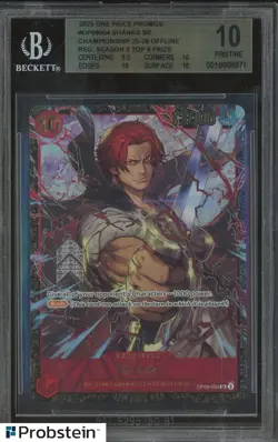 2025 ONE PIECE ENGLISH OP09 #004 SHANKS CHAMPIONSHIP 25-26 TOP 8 BGS 10 PRISTINE - Image 1