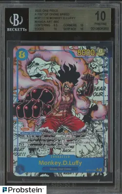2025 ONE PIECE OP11 ENGLISH #118 MONKEY.D.LUFFY MANGA ART SEC BGS 10 PRISTINE - Image 1