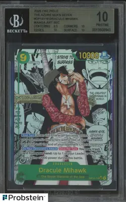2026 ONE PIECE OP14 ENGLISH #119 DRACULE MIHAWK MANGA ART SEC BGS 10 PRISTINE - Image 1