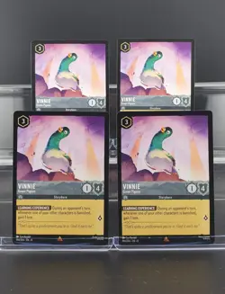 Disney Lorcana Vinnie - Green Pigeon 194/204 Reign of Jafar Rare 4 Cards Set - Image 1