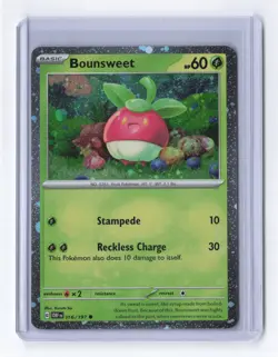 Bounsweet #16/197 SV Obsidian Flames Cosmic Holo Common Pokemon 2023 TCG Card - Image 1