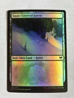 MTG Kaldheim Snow-Covered Forest Foil Card 284/285 NM - Image 1