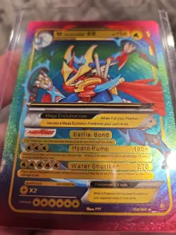 M Ash Greninja EX Rainbow Foil Fan Art Vinyl Collector Card 159/300 - Image 5