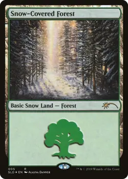 Snow-Covered Forest (Secret Lair 5 Danner) FOIL Promo HEAVILY PLD CARD ABUGames - Image 1