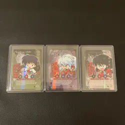 InuYasha Yokai TCG Kagome, Inuyasha, Inuyasha Human Chibi Cards Lightly Used - Image 1