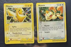 2003 PIKACHU 12 HOLO BLACK STAR PROMO & MEOWTH 13 HOLO POKEMON CARD lot N/MINT - Image 1