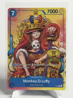 Bandai One Piece Card Game Monkey.D.Luffy P-043 2nd Anniversary Promo 7000 Power - Image 1