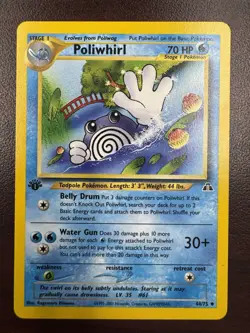 Pokemon Cards: Neo Discovery 1st Edition Uncommon: Poliwhirl 44/75 LP- - Image 1