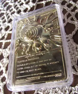 POKEMON 1999 Limited Edition POLIWHIRL 23KGold-Plated Trading Card DisplaySphere - Image 4