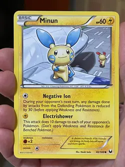 POKEMON MINUN 12/17 COMMON POP SERIES 1 PROMO NM CARD NM CARD - Image 1