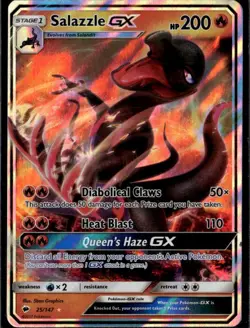 Salazzle GX Ultra Rare SM Burning Shadows 25/147 Fire Holo Pokemon Card - Image 1