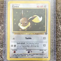 Eevee 55/82 Team Rocket Pokemon TCG 40 HP Common Regular English - Image 1