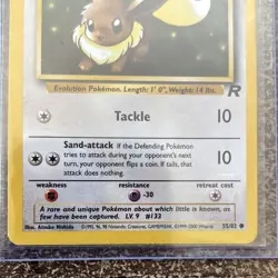Eevee 55/82 Team Rocket Pokemon TCG 40 HP Common Regular English - Image 3