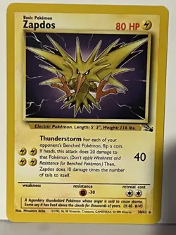 Zapdos 30/62 Non Holo Fossil NM Pokemon Fast Shipping - Image 1