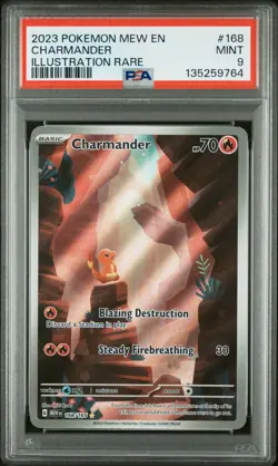 Charmander Illustration Rare PSA 9 2023 Pokemon 151 #168/165 - Image 1
