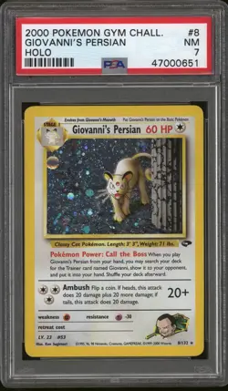 Pokemon Gym Challenge Giovanni's Persian 8/132 PSA 7 - Image 1
