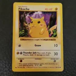Pokemon Pikachu 58/102 Base Set Shadowless Red Cheeks Heavily Played/Damaged - Image 1
