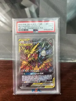 Pokemon TCG Moltres Zapdos Articuno GX SM210 Stained Glass Promos Holo PSA 9! - Image 1