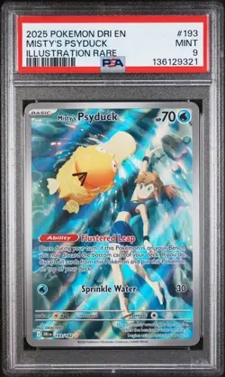2025 POKEMON DRI EN-DESTINED RIVALS ILLUSTRATION RARE MISTY'S PSYDUCK PSA 9 - Image 1